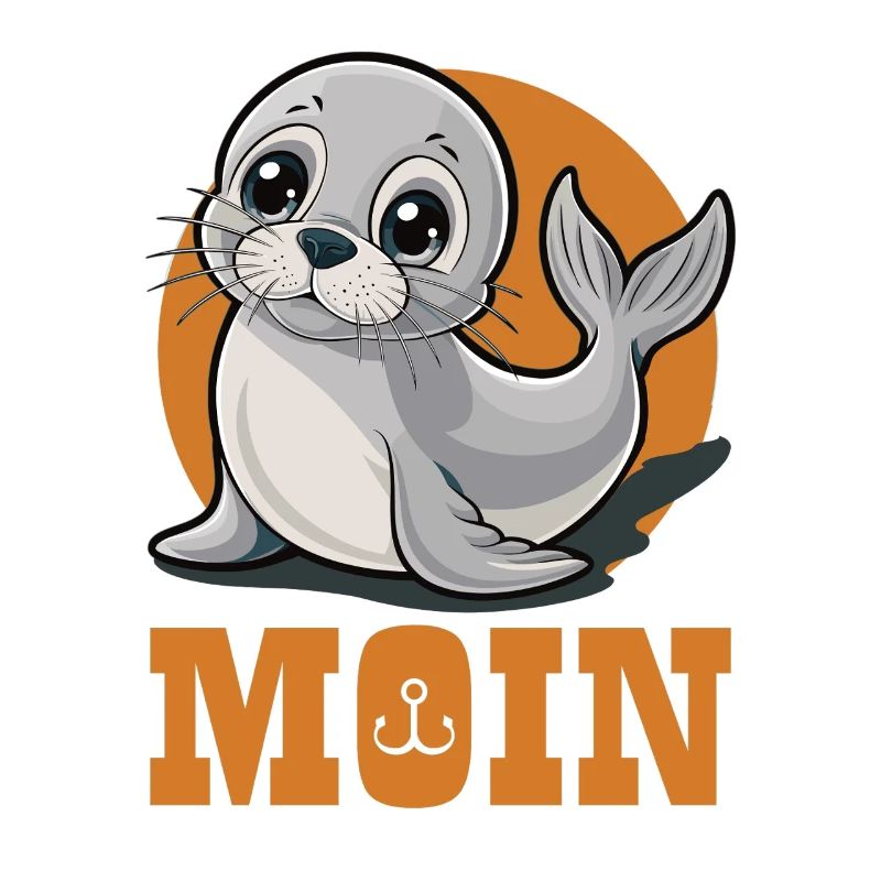 Junge Robbe mit „Moin“