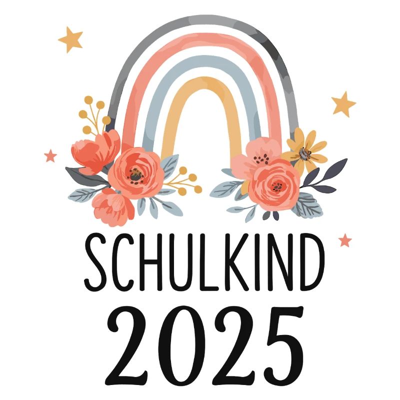 Regenbogen Einschulung Mädchen Schulkind 2025