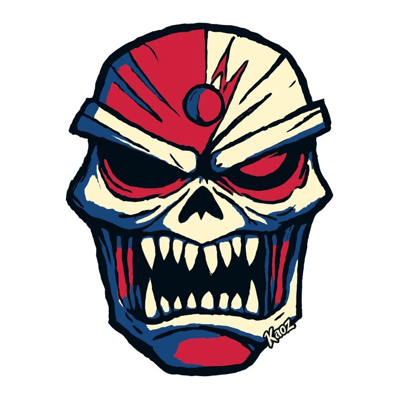 Dark skull in comic style