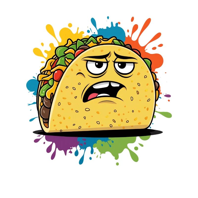 Graphique de taco élégant avec expression