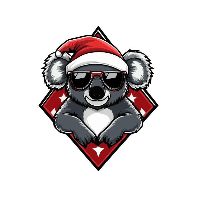 Christmas Koala with Sunglasses
