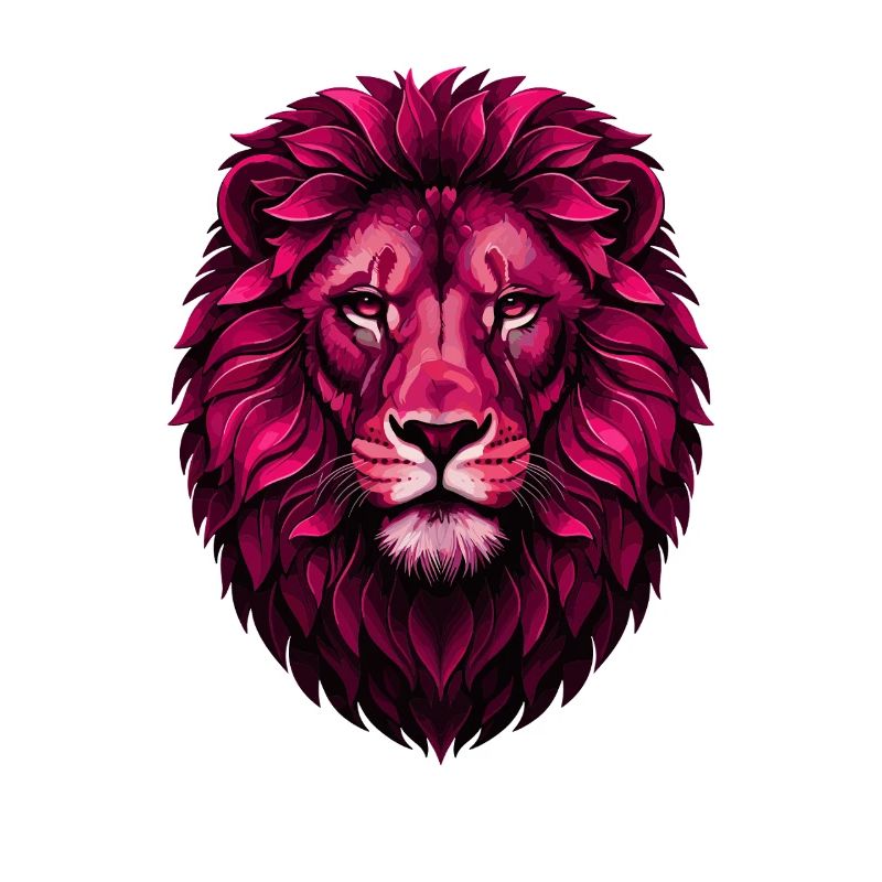Pink lion with flower mane