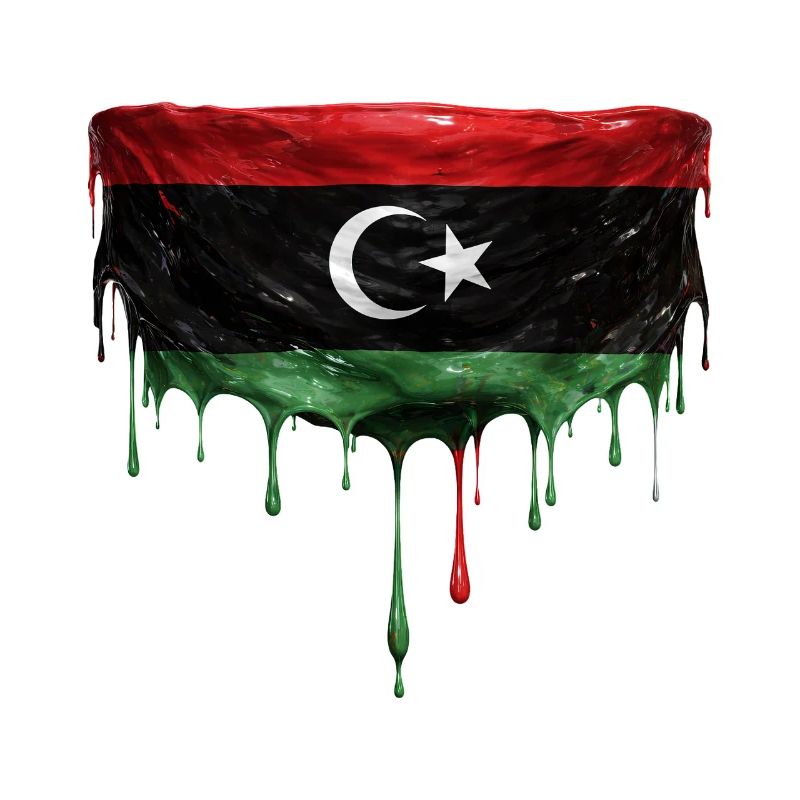 Conception de la chute du drapeau libyen