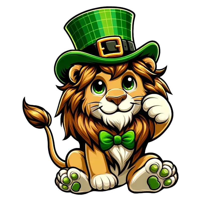 Dessin animé mignon de la Saint-Patrick de Lion