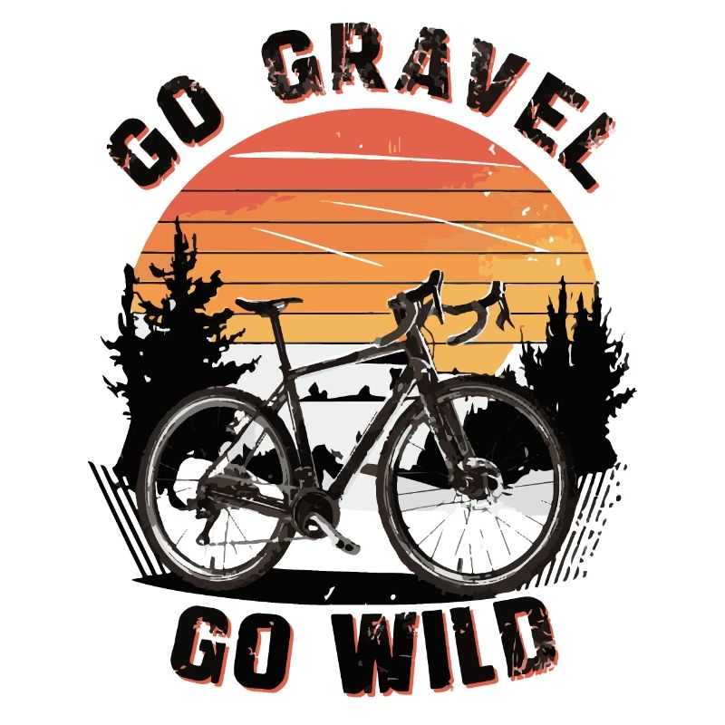 Vélo de gravier Coucher de soleil Scène