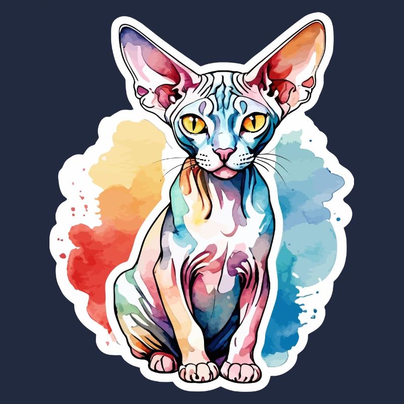 Sphynx Katze Wasserfarben