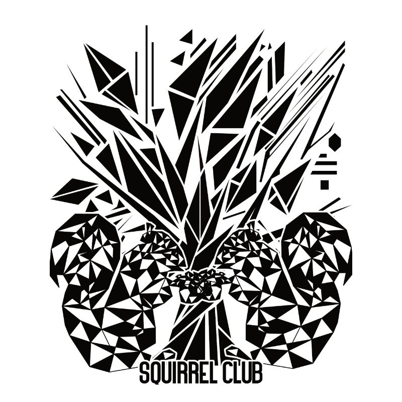 Lebensbaum mit Eichhörnchen – Geometrisches Design