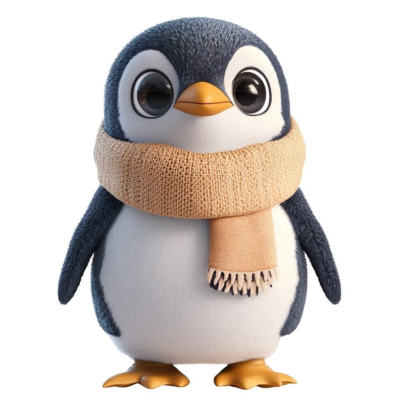 Pingouin en peluche avec écharpe