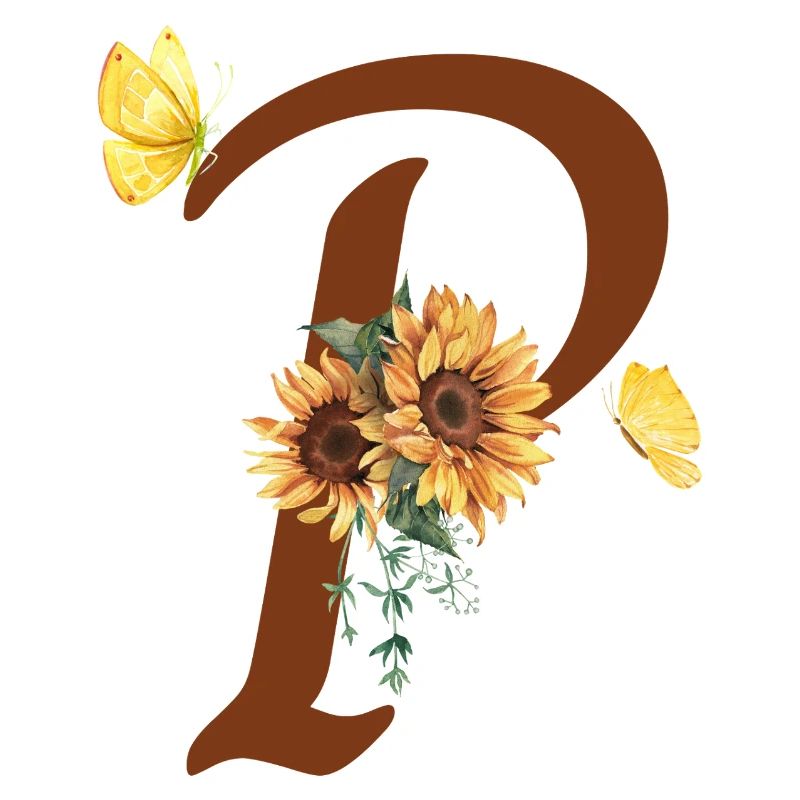 Buchstabe p Sonnenblumenschmetterling