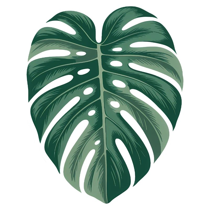 Tropical Monstera Leaf Illustration