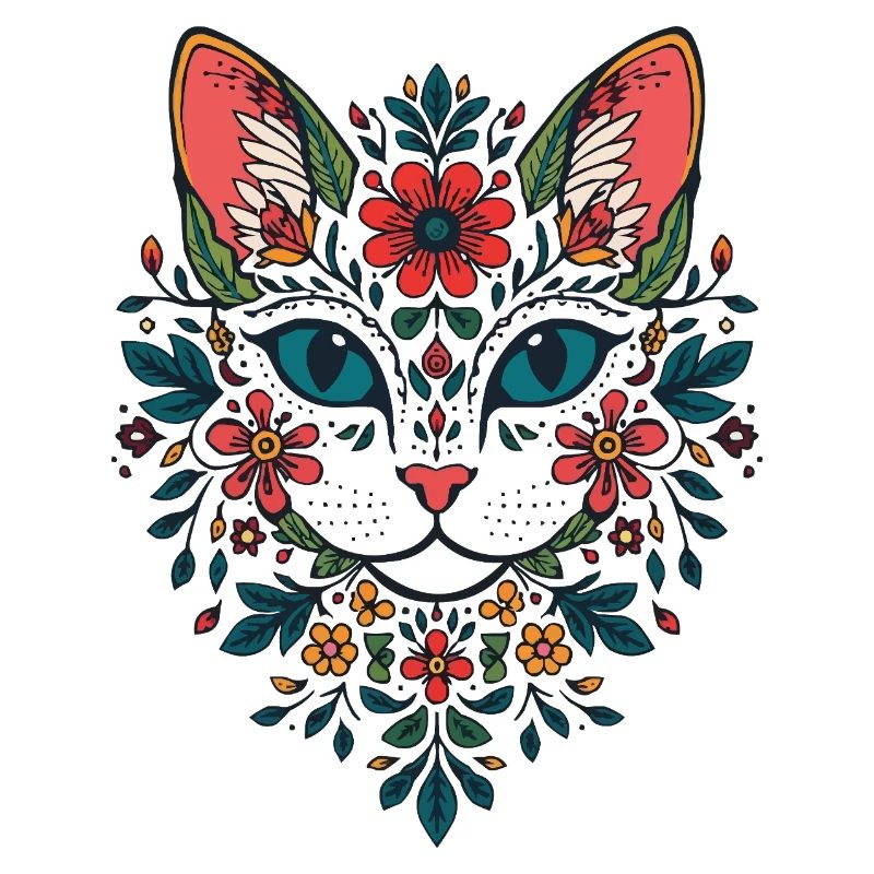 Portrait du chat fleur