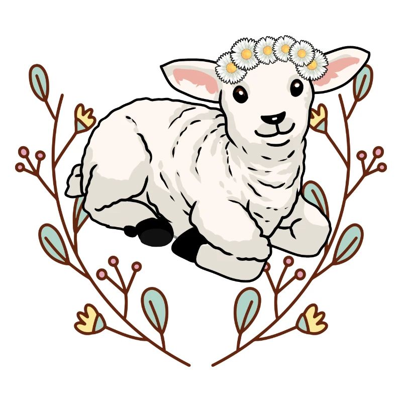 Sommer Blumen Schaf Lamm Hammel Schafbock Kinder