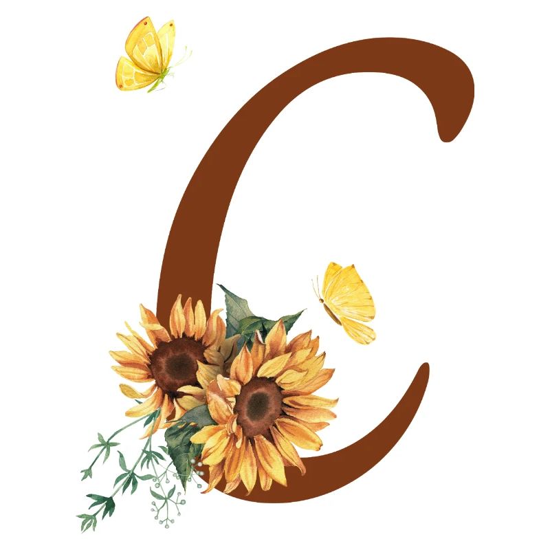 Buchstabe c Sonnenblume Schmetterling