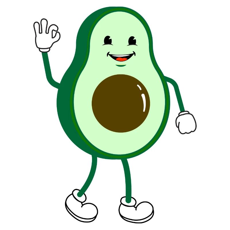 Retro Comic Cartoon Avocado
