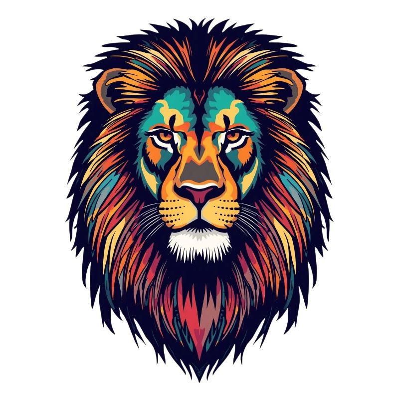 Glowing lion color explosion