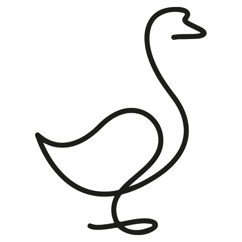 Ente oder Gans Skizze – minimalistisches Motiv