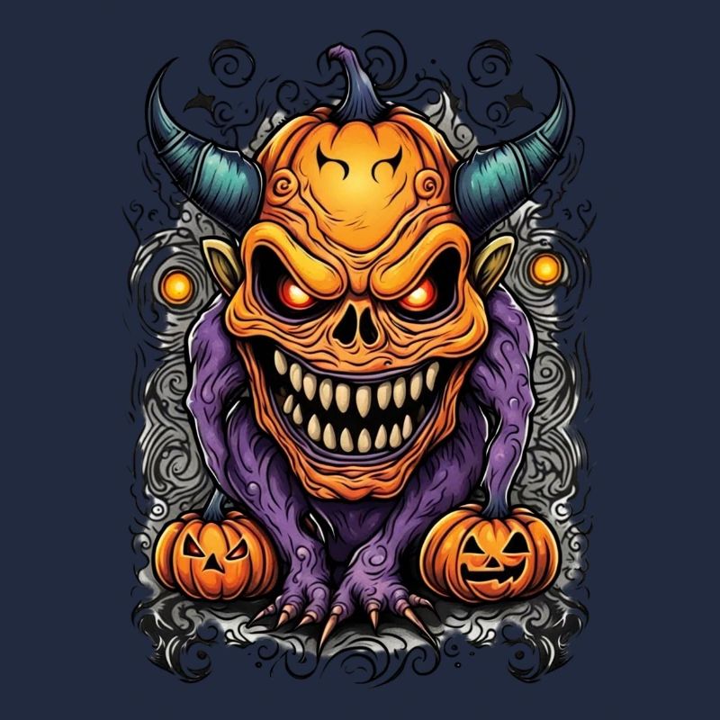 Halloween Dämon mit Kürbiskopf