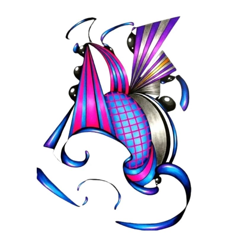 Farbige Spiral- und Fächerkunst