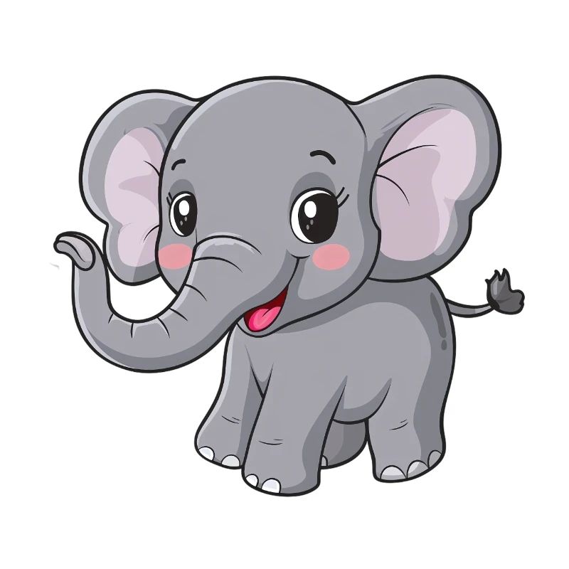 Mignon ami éléphant gris