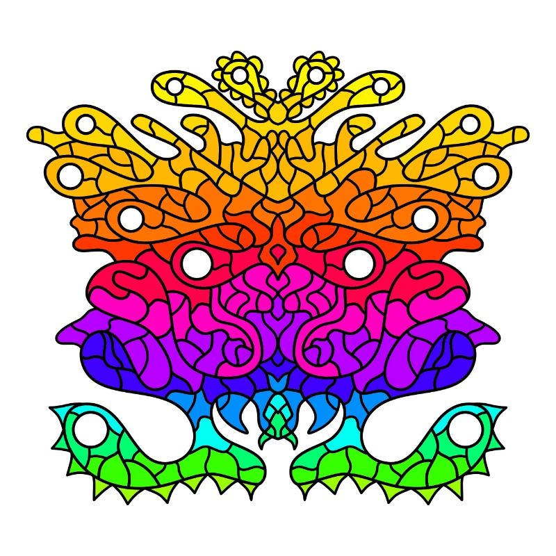 Abstract Rainbow Alien Creature