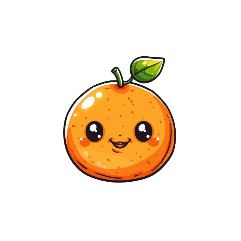 Orange joyeux dans le style de dessin animé jaune