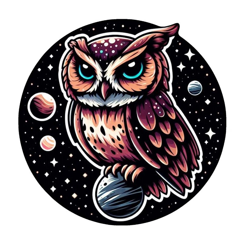 Kosmische Eule Illustration