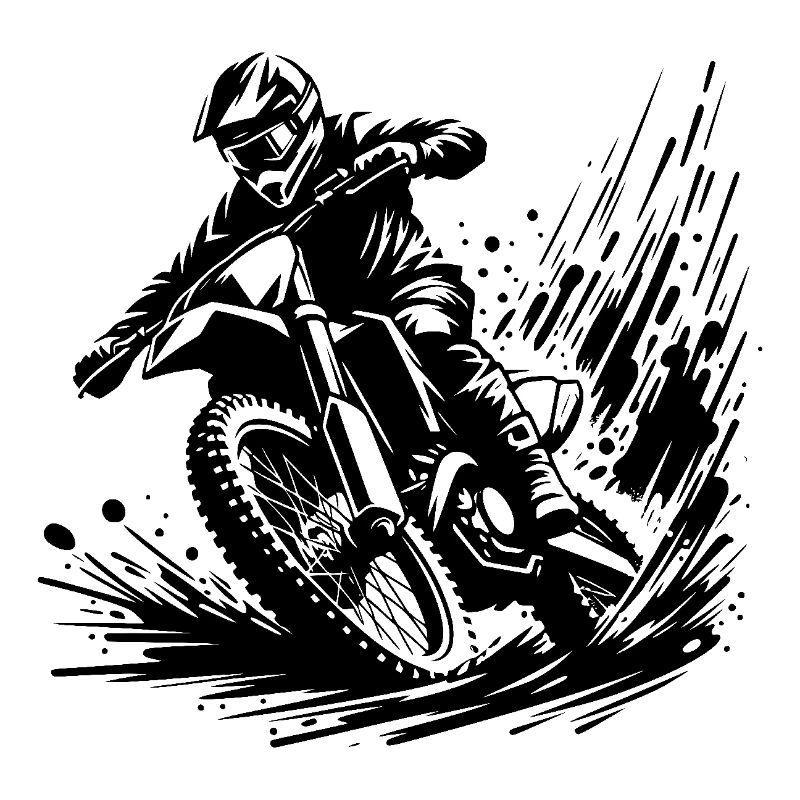 Pilote de motocross rapide dans la boue