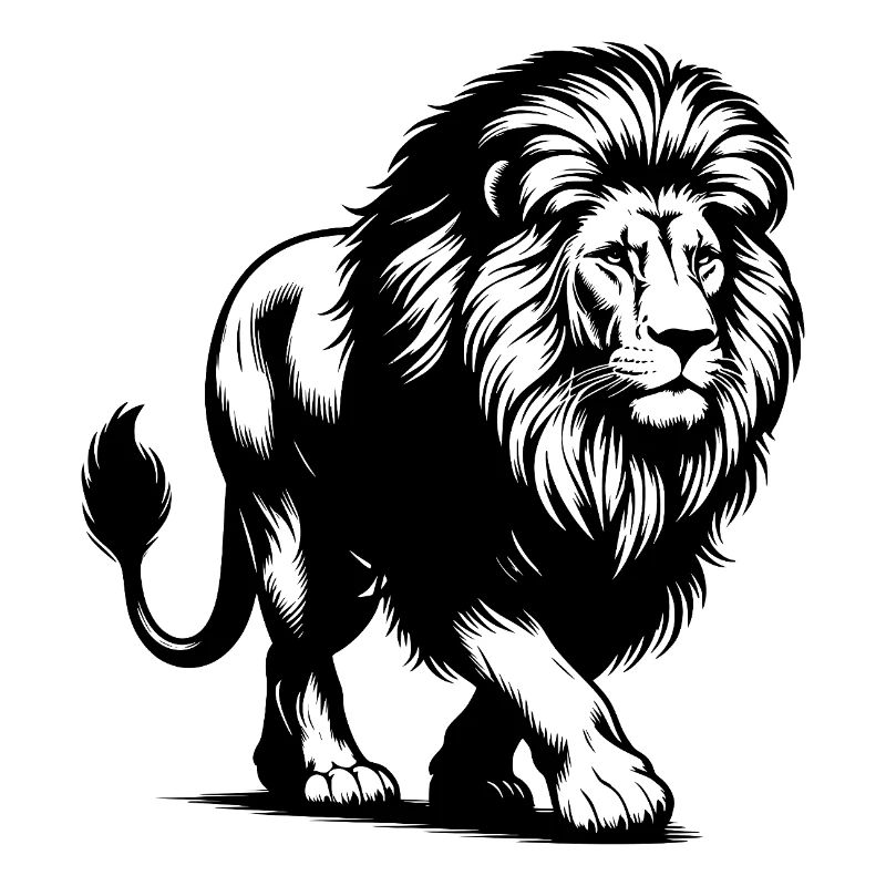 Mighty big cat lion with mane