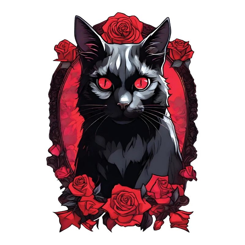 Gothic Schwarze Katze Porträt