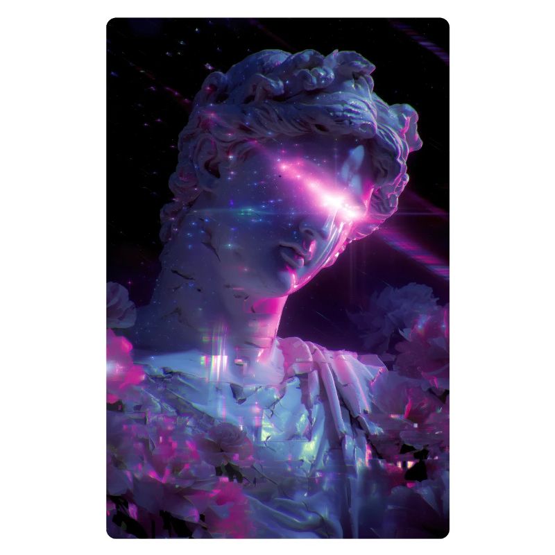 Vaporwave Glitch Punk David Statue