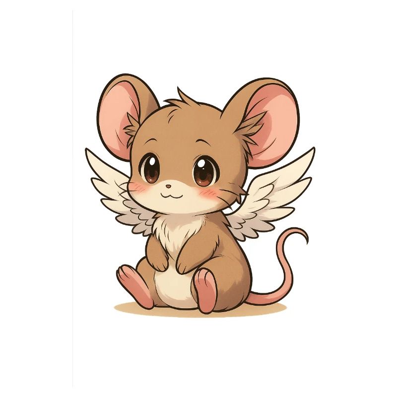 Souris ange, douce et rêveuse