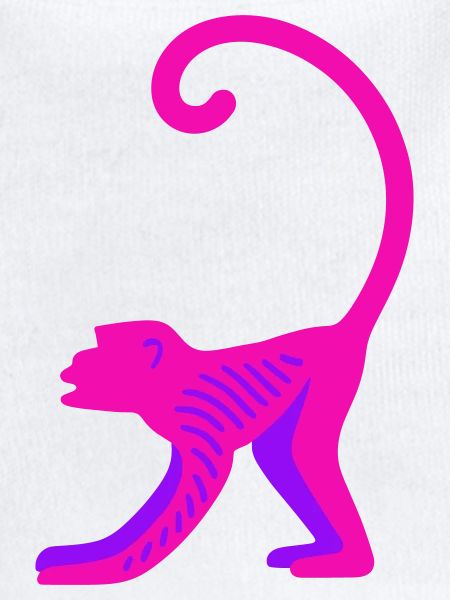 Singe rose fluo