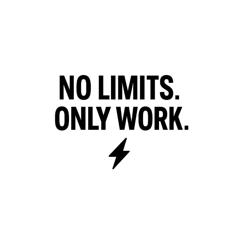 No Limits. Only Work – Gym Motivation Quote