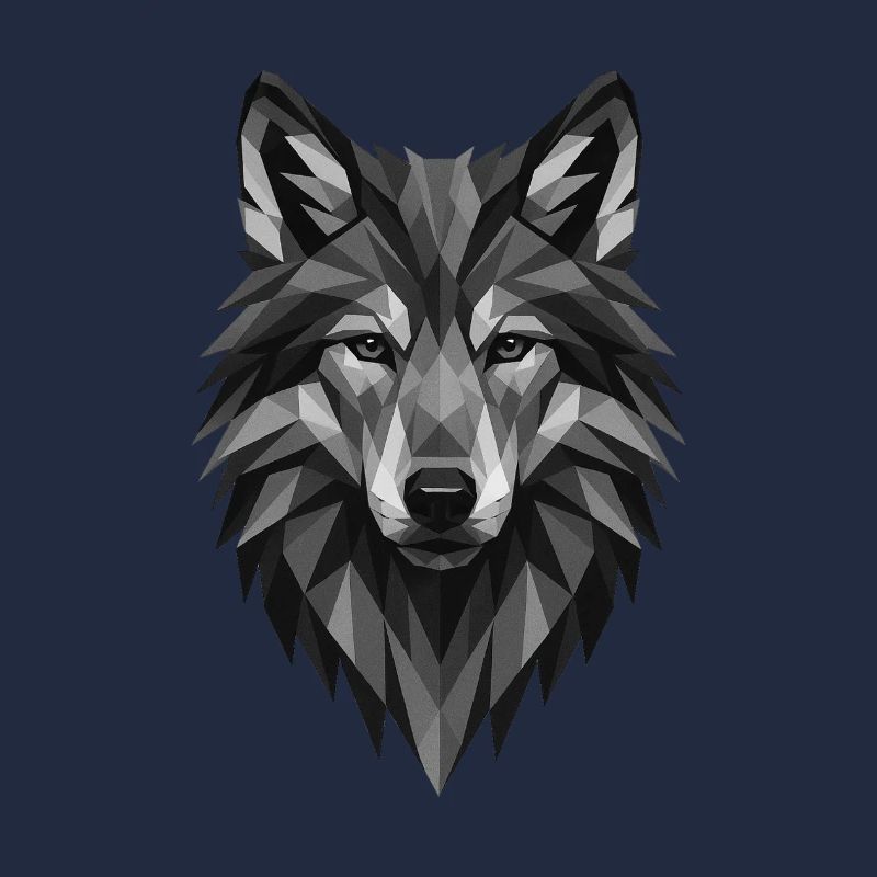 Geometrischer Grauwolf Kopf
