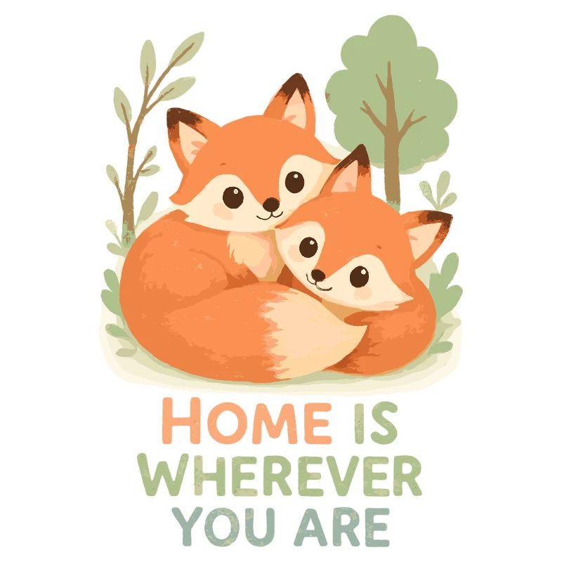 Couple de renards mignons dans la forêt