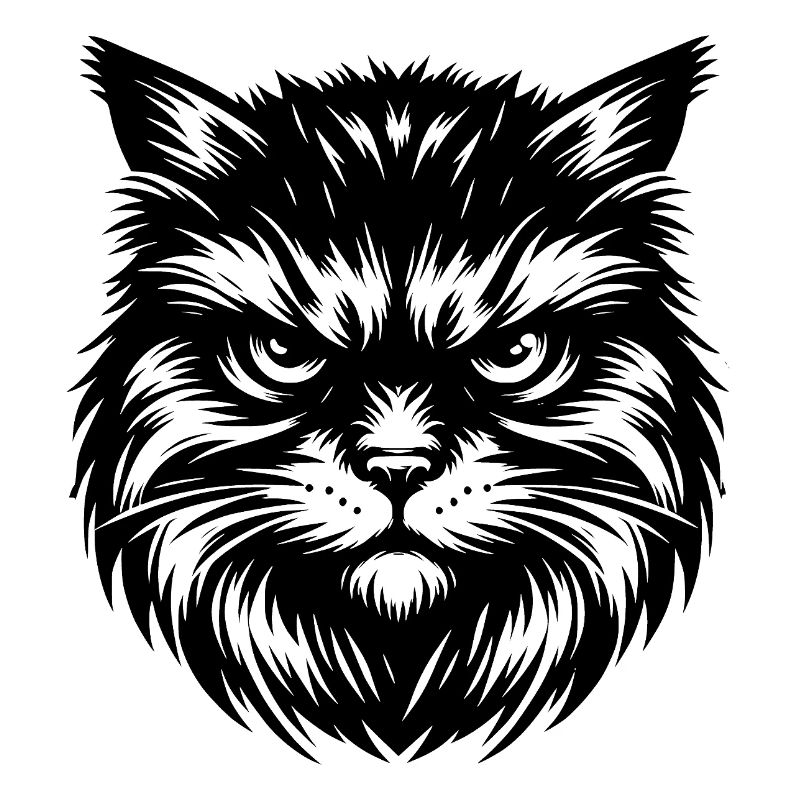 Portrait de chat mignon en noir et blanc