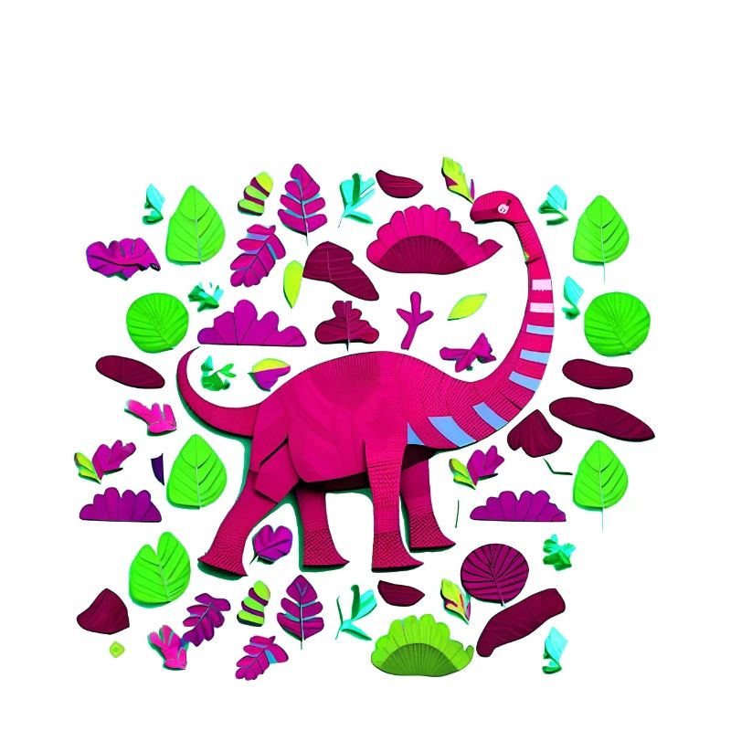 Pinker Brontosaurus im Wald