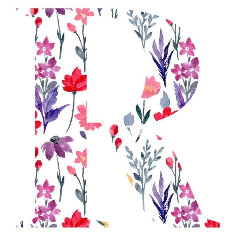 Blumen personalisierter Buchstabe r - Geschenkidee