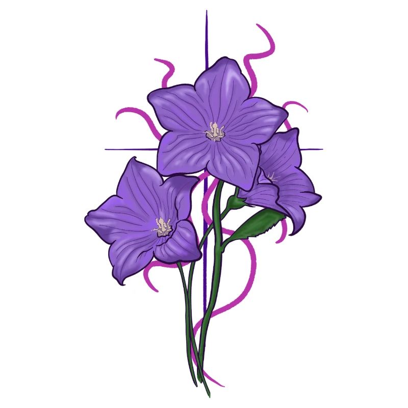 Fleur pourpre avec des aspects rose violet