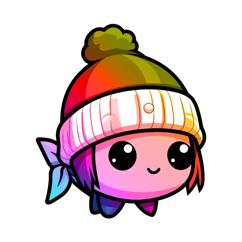 Fisch Winter Tier Bunt Comic