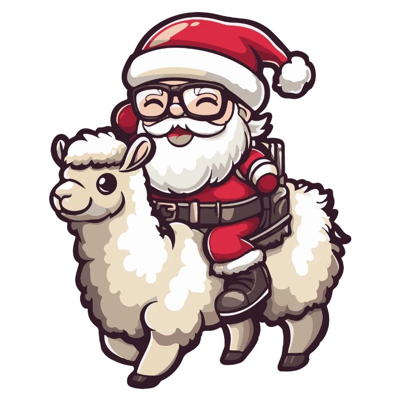 Alpaka Llama Weihnachtsmann