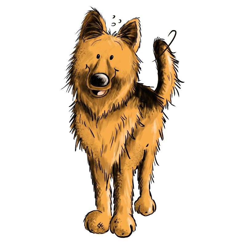 Lustiger Deutscher Schäferhund DSH Hund Comic