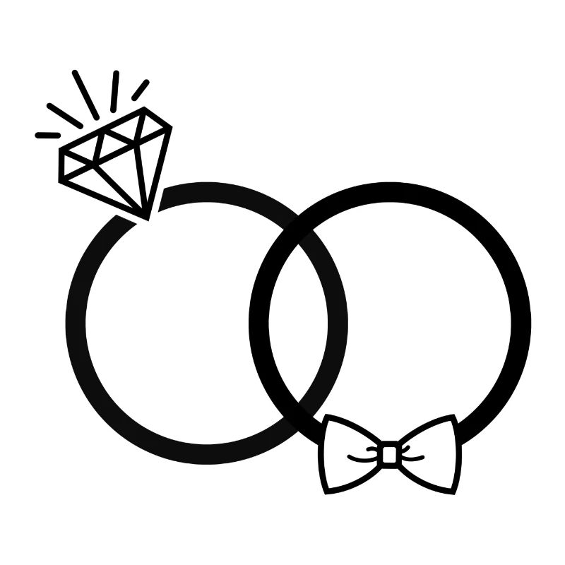 Hochzeit Eheringe Ring Diamant Fliege Paar JGA sw