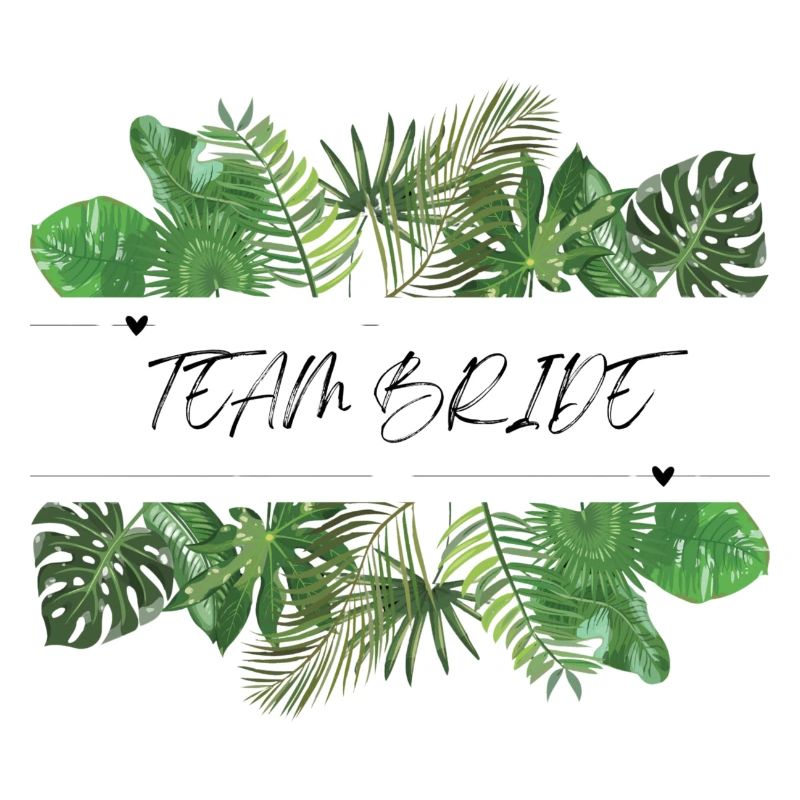 Feuille de palmier vert de l’équipe Bride