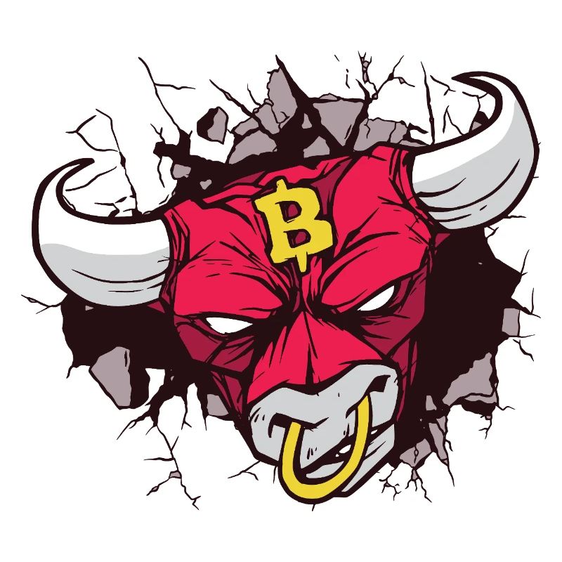 Bitcoin Stierkopf Kunst