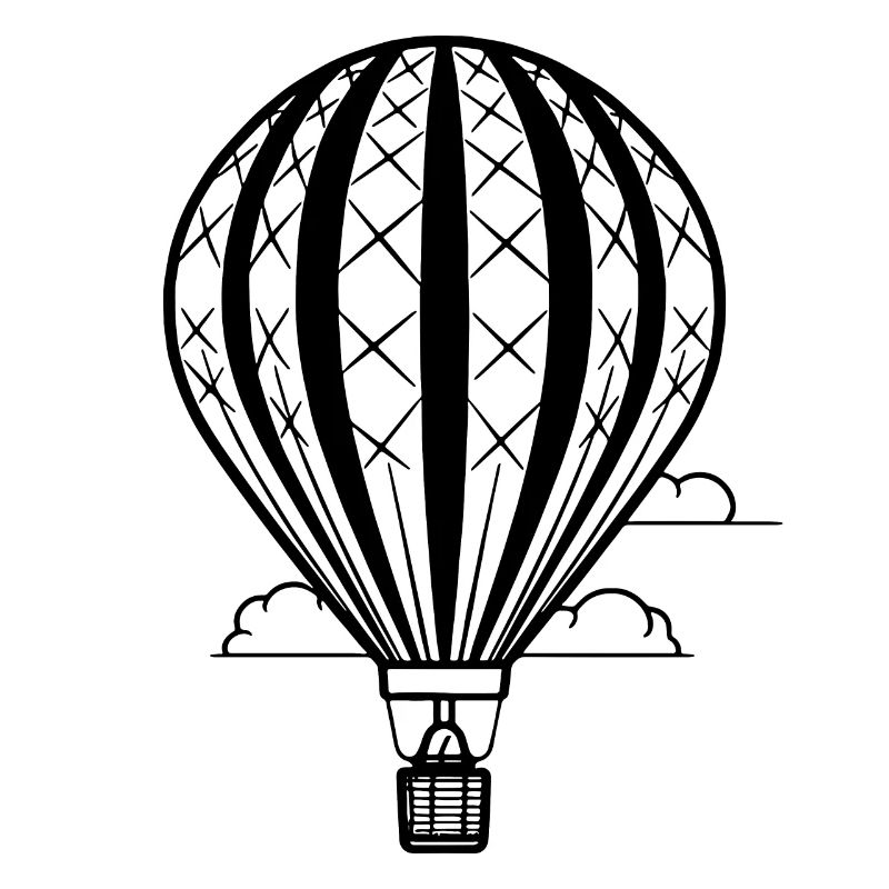 Geometric Hot Air Balloon Cloud Ship