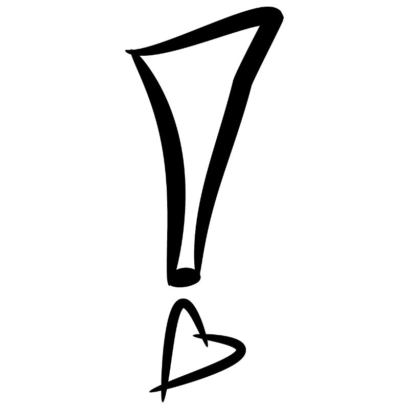 Point d’exclamation avec coeur noir
