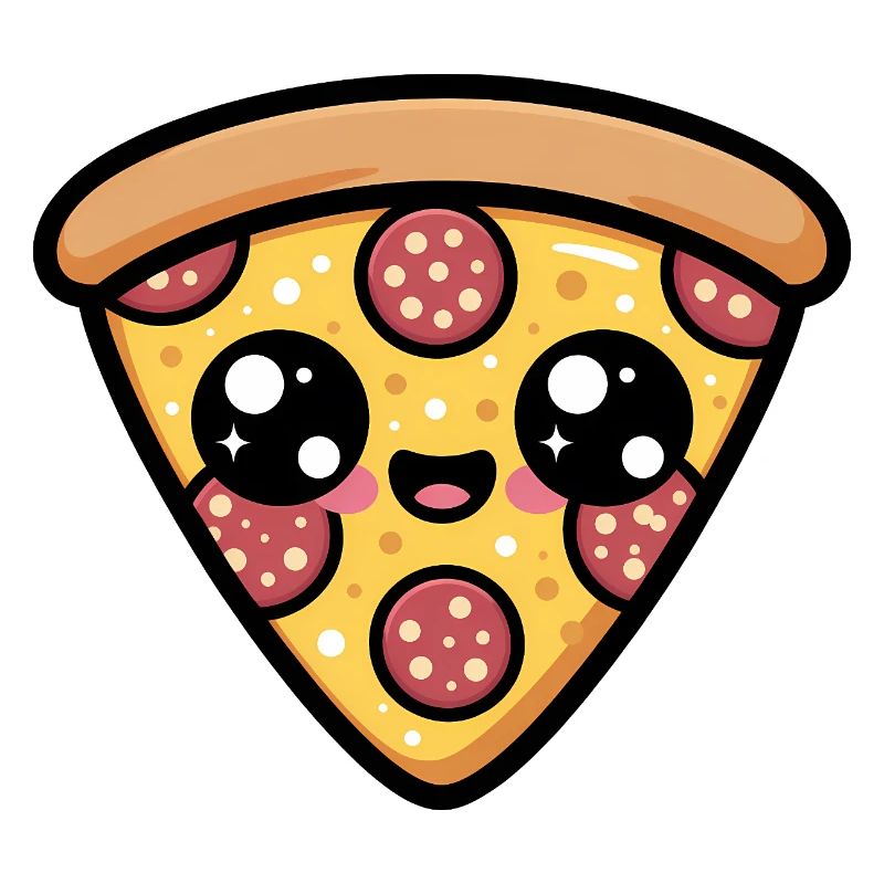Tranche de pizza mignonne de dessin animé