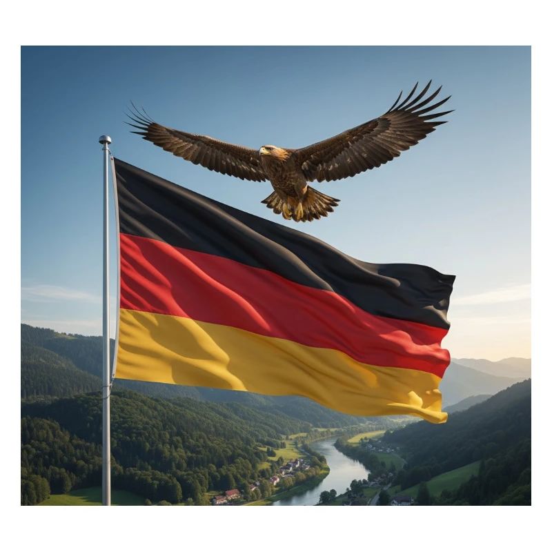 Adler über der deutschen Flagge