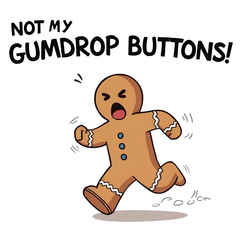 Running Gingerbread Funny Christmas Design